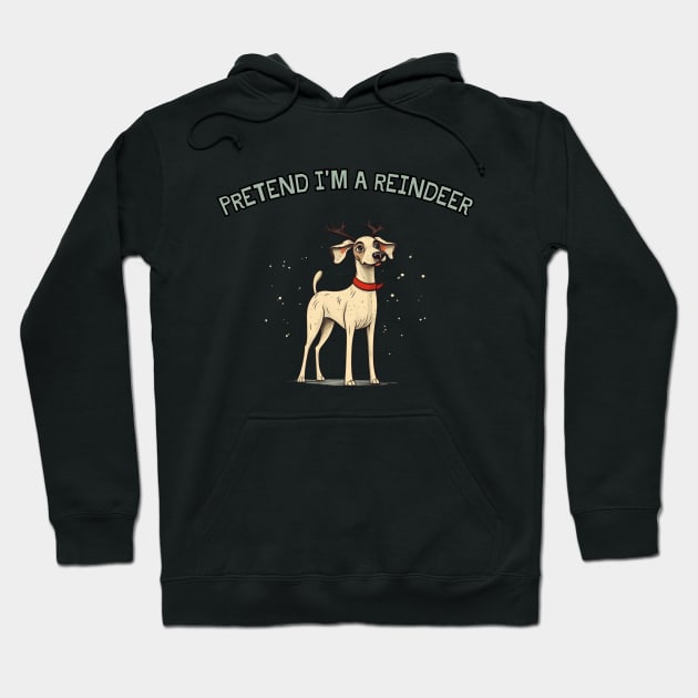 PRETEND I'M A REINDEER, DOG PRETEND REINDEER, CHRISTMAS Hoodie by Pattyld